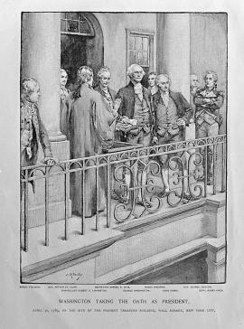 Washington taking the Oath of Office; 1912/02/11; Century(?), May-April 1889