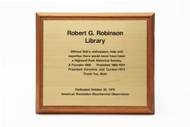 Bob Robinson Library plaque